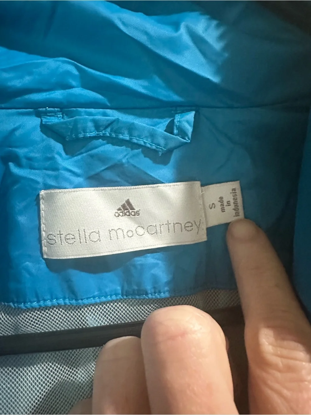 Adidas by Stella McCartney Blue Hooded Jacket 2008 Rare Lightweight  AZF001